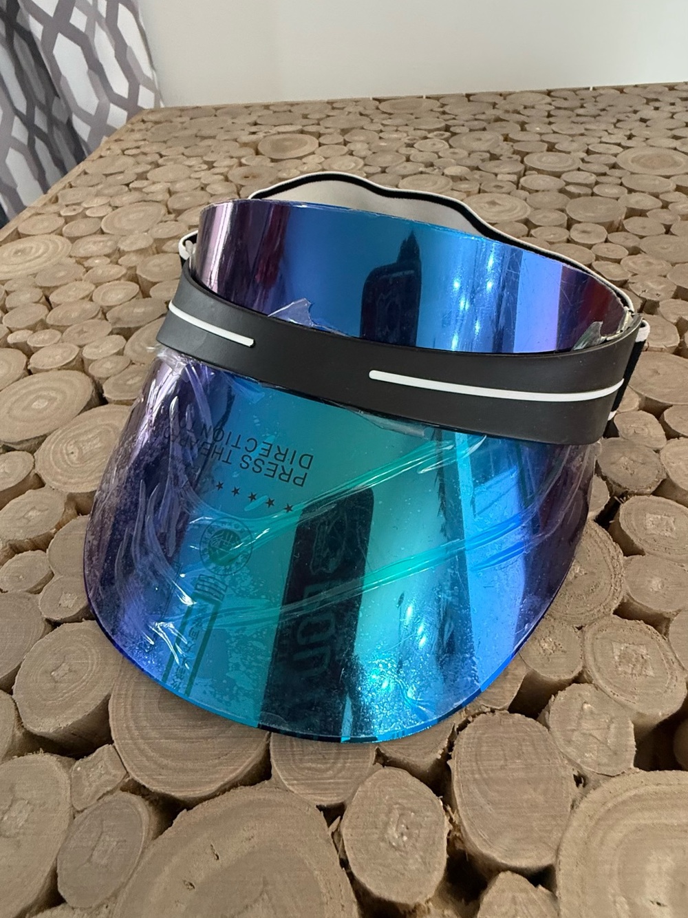 Vintage Blue Mirrored Visor Sun Shield